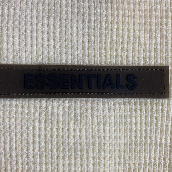 FEAR OF GOD ESSENTIALS Thermal Waffle-Knit Cotton Henley T-Shirt M Winter Cozy - Picture 8 of 15